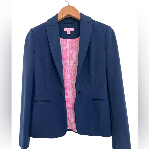 Lilly Pulitzer Navy Leighton Blazer Lined - Picture 1 of 9